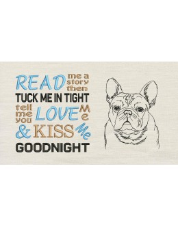 Bulldog with read me designs reading pillow