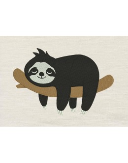 Sloth embroidery design