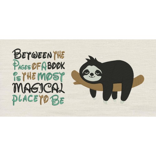 Sloth with Between the Pages Reading Pillow