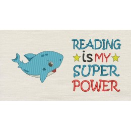 Shark with Reading is My Superpower Reading Pillow
