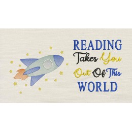 Spaceship reading takes you world Reading Pillow