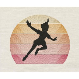 Peter Pan moon embroidery design