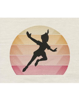 Peter Pan moon embroidery design