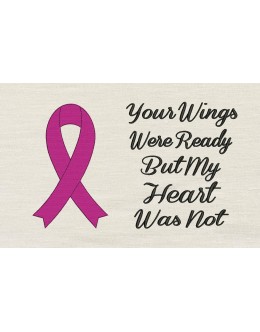 Cancer Ribbon with Your Wings Reading Pillow
