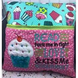 Cupcake read me a story reading pillow