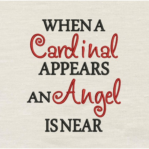 When A Cardinal embroidery design 