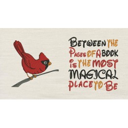 Cardinal Between the Pages Reading Pillow
