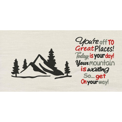 Mountain with You're off to Great Places Reading Pillow