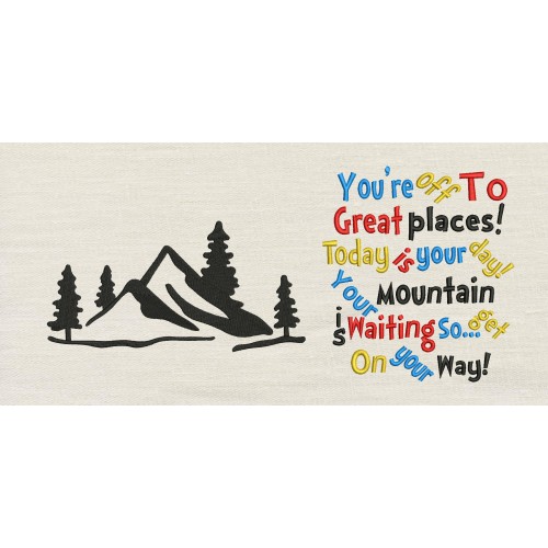 Mountain with You're off to Great Places Reading Pillow