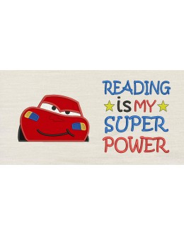 McQueen Reading is My Superpower reading pillow