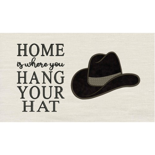Cowboy Hat applique home is where reading pillow Cowboy Hat applique home is where reading pillow