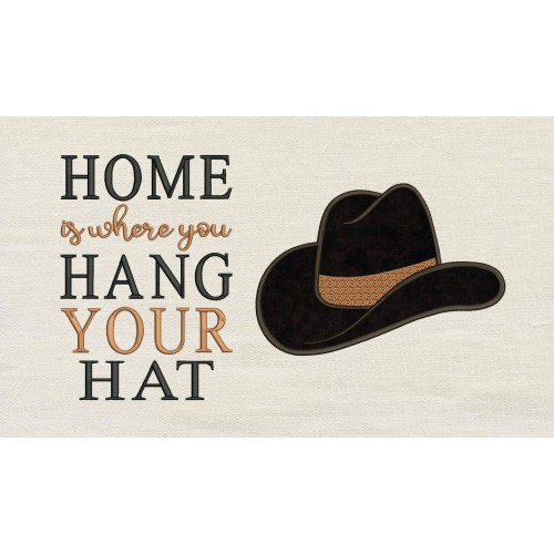 Cowboy Hat applique home is where reading pillow Cowboy Hat applique home is where reading pillow