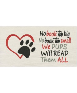 Dog Paw Heart No book too big reading pillow