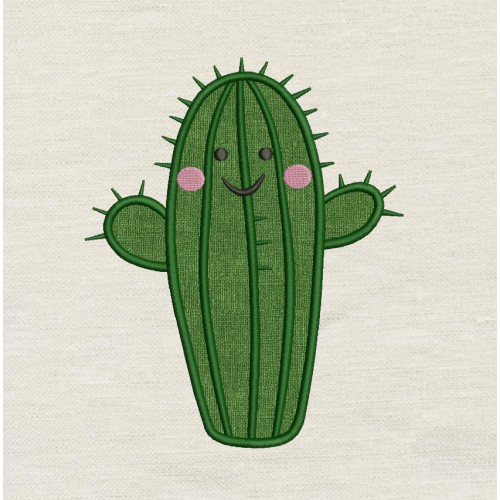 Cactus applique embroidery design