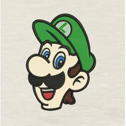 Luigi Face Embroidery Design