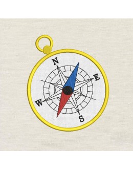 Compass applique Embroidery Design