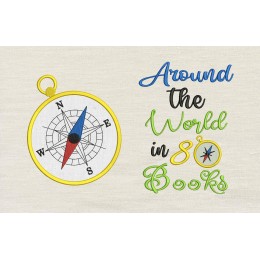 Compass With around the world Reading Pillow