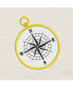 Compass applique Embroidery Design