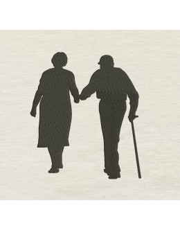 Old Couple embroidery design