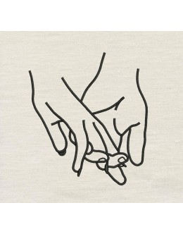 Holding hands embroidery design