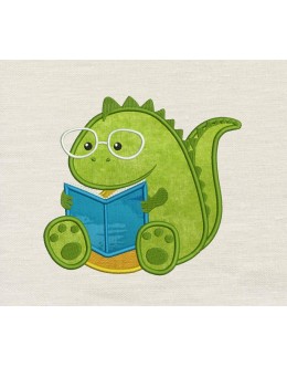 Dinosaur read embroidery design