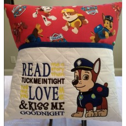 Paw Patrol Chase embroidery with read me a story
