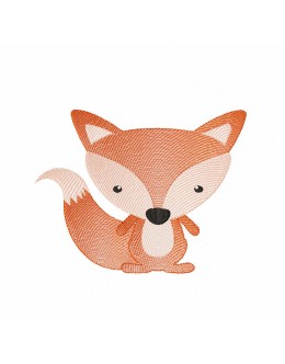 Baby fox embroidery design