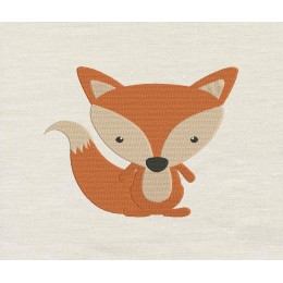 Baby fox embroidery design