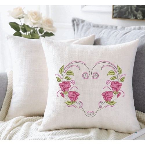 Rose Heart embroidery design