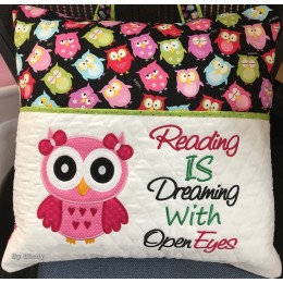 Owl girl Reading Is Dreaming Reading Pillow