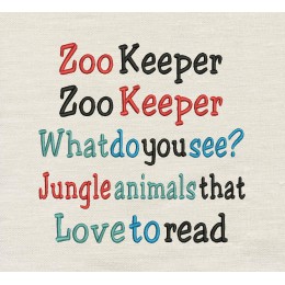Zoo Keeper embroidery design