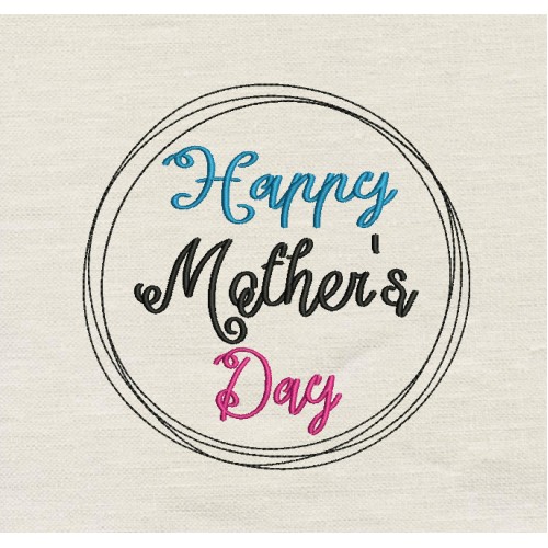 Happy Mother's day embroidery design