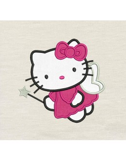 Kitty applique Embroidery Design