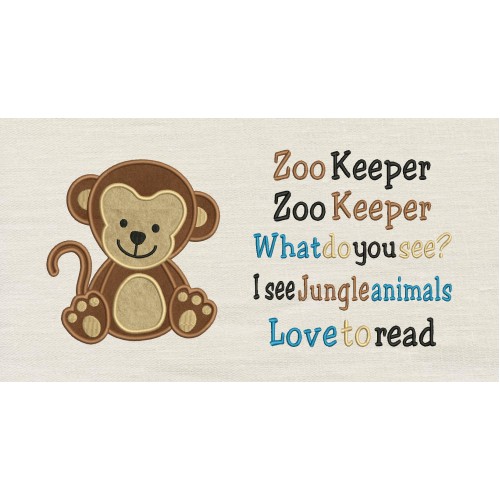 Baby monkey with Zoo Keeper Reading Pillow