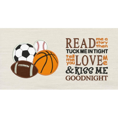 Balls Applique with Read me a story Reading Pillow