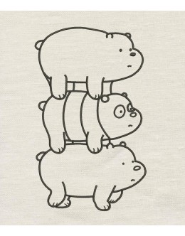 Three bears embroidery design