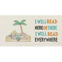 Beach and reading with i will read Reading Pillow