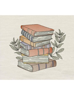 Books embroidery design