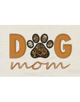Dog mom applique embroidery design
