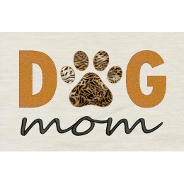 Dog mom applique embroidery design