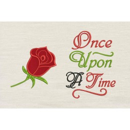 Rose applique once upon reading pillow