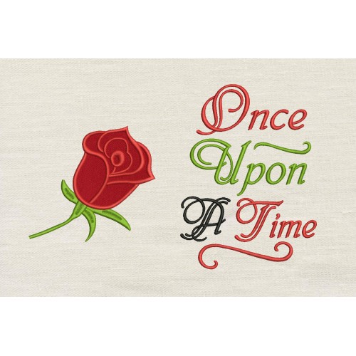 Rose applique once upon reading pillow