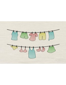 Clothes line embroidery design
