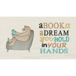 Sloth reading with a book is a dream Reading Pillow