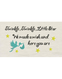 Twinkle little star embroidery design