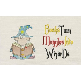 Wizard with Books turn Reading Pillow