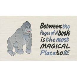 Gorilla with Between the Pages Reading Pillow