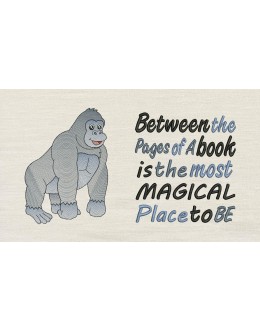 Gorilla with Between the Pages Reading Pillow