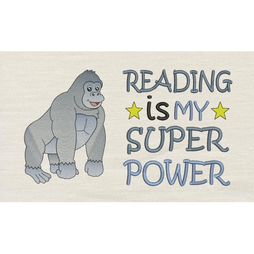 Gorilla with Reading is My Superpower Reading Pillow