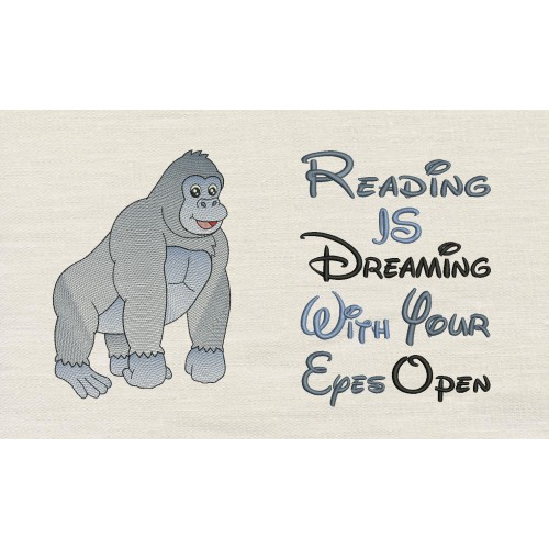 Gorilla with reading is dreaming Reading Pillow